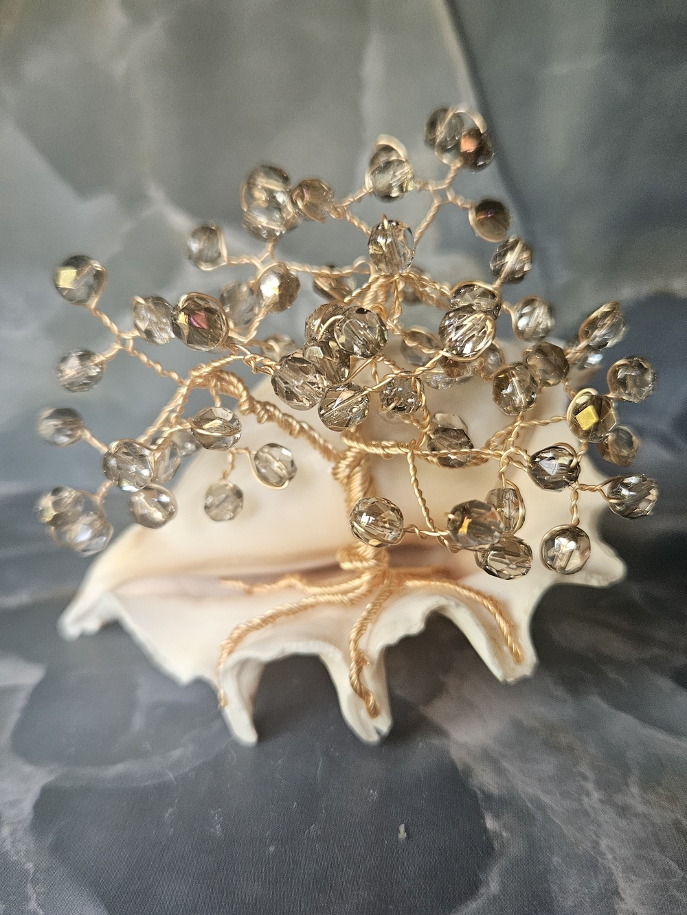 Gold Wire Crystal Tree Sculpture - Home Accent